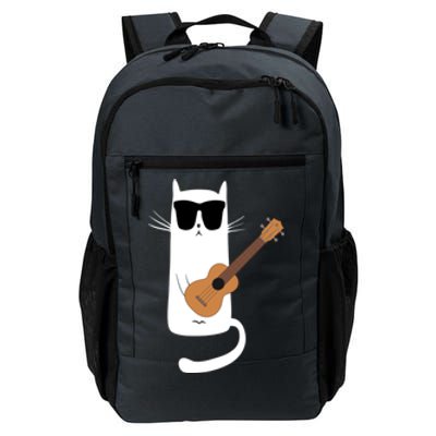 Funny Cat Wearing Sunglasses Playing Ukulele Daily Commute Backpack