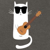 Funny Cat Wearing Sunglasses Playing Ukulele Cotton Canvas Backpack
