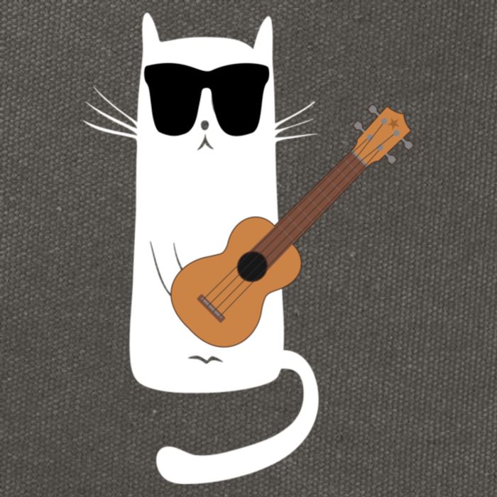 Funny Cat Wearing Sunglasses Playing Ukulele Cotton Canvas Backpack