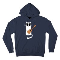 Funny Cat Wearing Sunglasses Playing Ukulele Hoodie