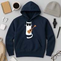 Funny Cat Wearing Sunglasses Playing Ukulele Hoodie