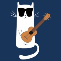 Funny Cat Wearing Sunglasses Playing Ukulele Sweatshirt