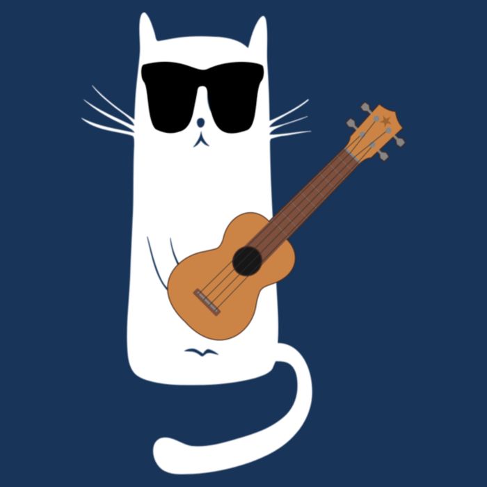 Funny Cat Wearing Sunglasses Playing Ukulele Sweatshirt