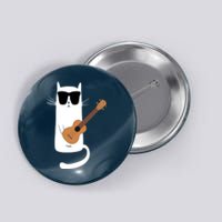 Funny Cat Wearing Sunglasses Playing Ukulele Button