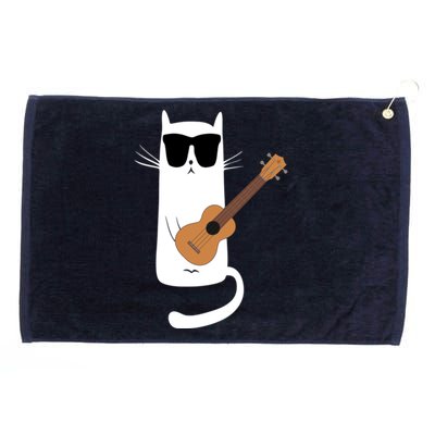 Funny Cat Wearing Sunglasses Playing Ukulele Grommeted Golf Towel