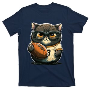 Funny cat with football for American football fans Premium T-Shirt