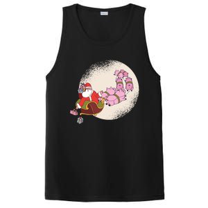 Funny Christmas When Pig Fly Oinkers Pulling Sleigh Meaningful Gift PosiCharge Competitor Tank