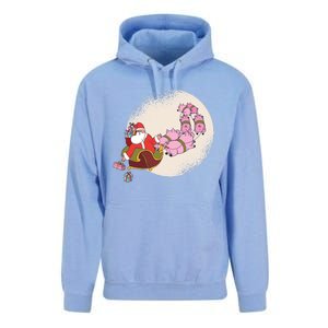 Funny Christmas When Pig Fly Oinkers Pulling Sleigh Meaningful Gift Unisex Surf Hoodie