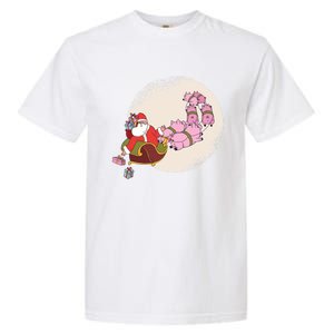 Funny Christmas When Pig Fly Oinkers Pulling Sleigh Meaningful Gift Garment-Dyed Heavyweight T-Shirt