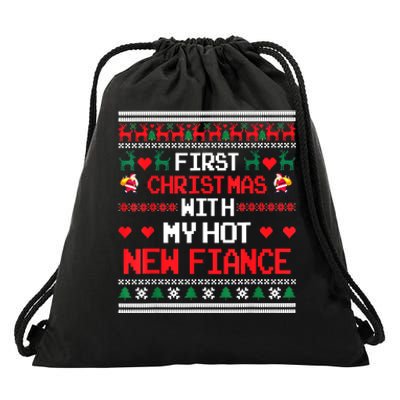 First Christmas With My New Hot Fiance Couples Matching Drawstring Bag