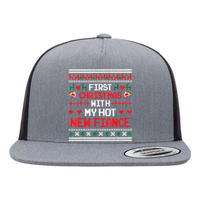 First Christmas With My New Hot Fiance Couples Matching Flat Bill Trucker Hat