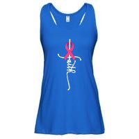 Faith Cross Warrior Survivor Pink Ribbon Breast Cancer Cute Gift Ladies Essential Flowy Tank