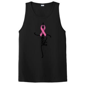 Faith Cross Warrior Survivor Ribbon Breast Cancer Gift PosiCharge Competitor Tank