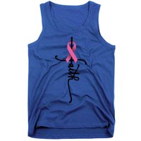 Faith Cross Warrior Survivor Ribbon Breast Cancer Gift Tank Top