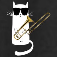 Funny Cat Wearing Sunglasses Playing Trombone 11oz C Handle Ceramic Mug