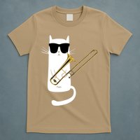 Funny Cat Wearing Sunglasses Playing Trombone T-Shirt