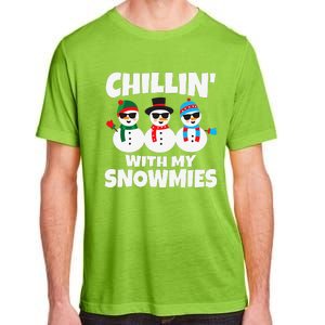 Funny Chillin With My Snowmies Christmas Adult ChromaSoft Performance T-Shirt