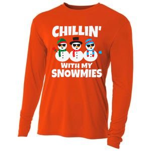 Funny Chillin With My Snowmies Christmas Cooling Performance Long Sleeve Crew