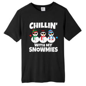 Funny Chillin With My Snowmies Christmas Tall Fusion ChromaSoft Performance T-Shirt