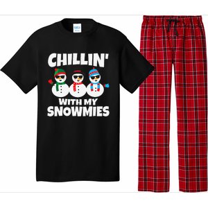 Funny Chillin With My Snowmies Christmas Pajama Set