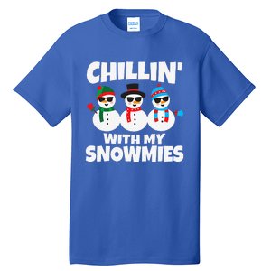 Funny Chillin With My Snowmies Christmas Tall T-Shirt