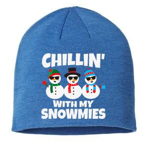 Funny Chillin With My Snowmies Christmas Sustainable Beanie