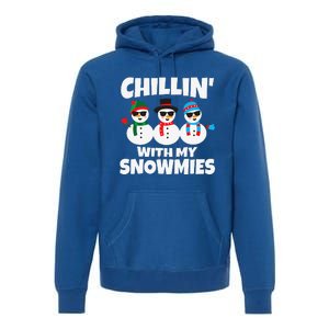 Funny Chillin With My Snowmies Christmas Premium Hoodie