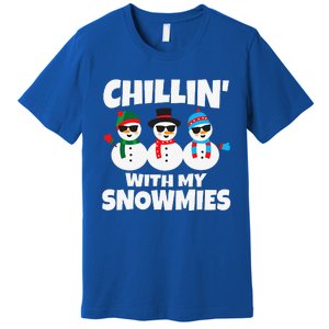 Funny Chillin With My Snowmies Christmas Premium T-Shirt