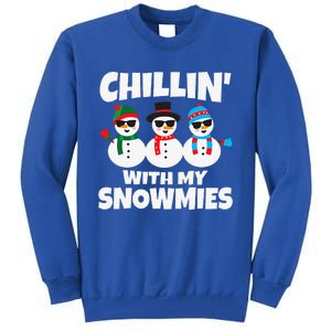 Funny Chillin With My Snowmies Christmas Tall Sweatshirt