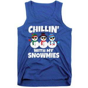 Funny Chillin With My Snowmies Christmas Tank Top