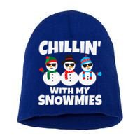 Funny Chillin With My Snowmies Christmas Short Acrylic Beanie