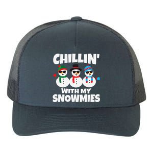 Funny Chillin With My Snowmies Christmas Yupoong Adult 5-Panel Trucker Hat