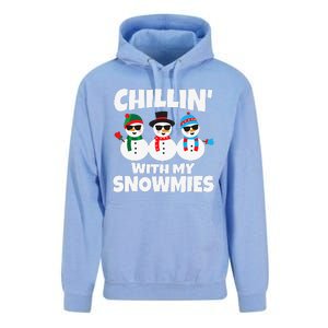 Funny Chillin With My Snowmies Christmas Unisex Surf Hoodie