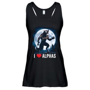 Funny Cringe Werewolf Wolf Meme I Heart Alphas I Love Alphas Ladies Essential Flowy Tank