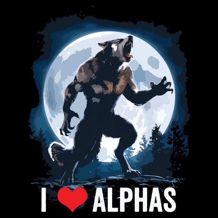 Funny Cringe Werewolf Wolf Meme I Heart Alphas I Love Alphas 16 in Basic Backpack
