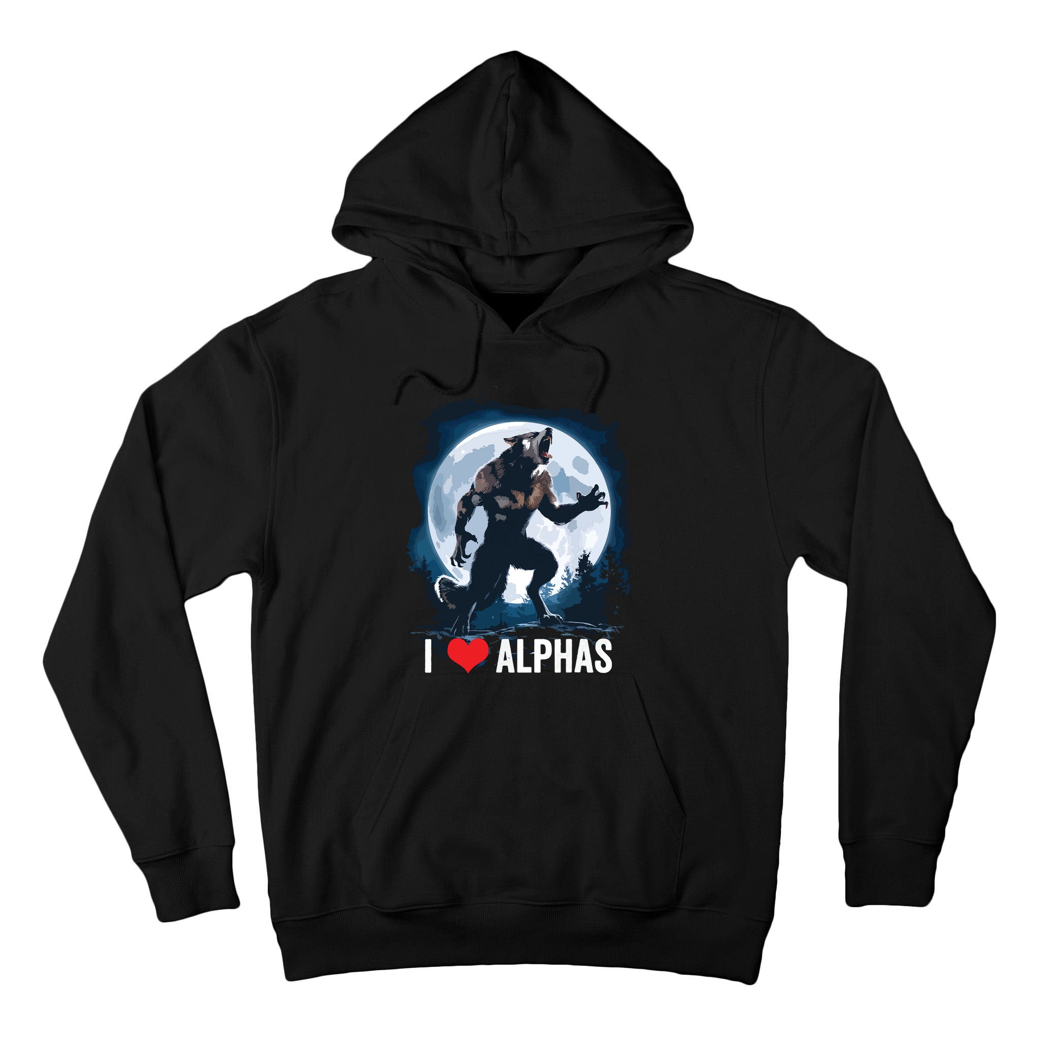 Funny Cringe Werewolf Wolf Meme I Heart Alphas I Love Alphas Tall Hoodie