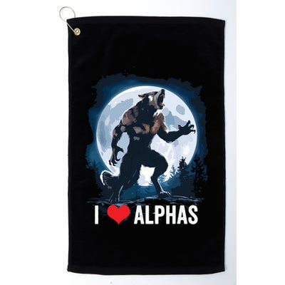 Funny Cringe Werewolf Wolf Meme I Heart Alphas I Love Alphas Golf Towel