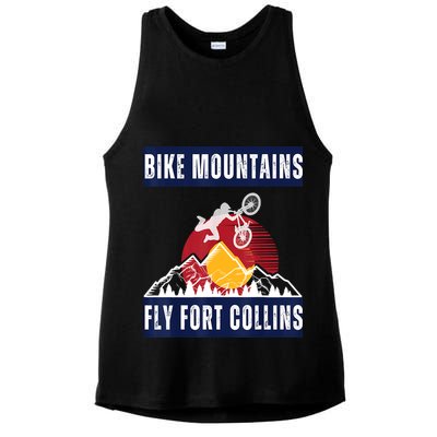 Fort Collins Where Bikers And Mountain Meet Ladies PosiCharge Tri-Blend Wicking Tank