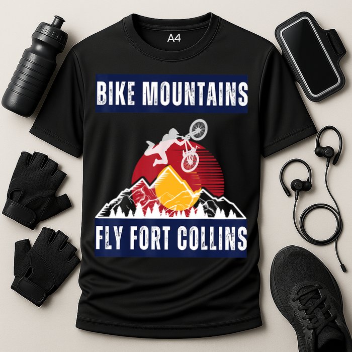 Fort Collins Where Bikers And Mountain Meet Cooling Performance Crew T-Shirt