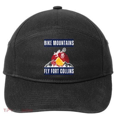 Fort Collins Where Bikers And Mountain Meet 7-Panel Snapback Hat