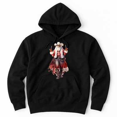 Funny Christmas Western Cowboy Santa Claus And Candy Cane Hoodie