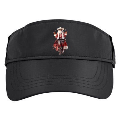Funny Christmas Western Cowboy Santa Claus And Candy Cane Adult Drive Performance Visor