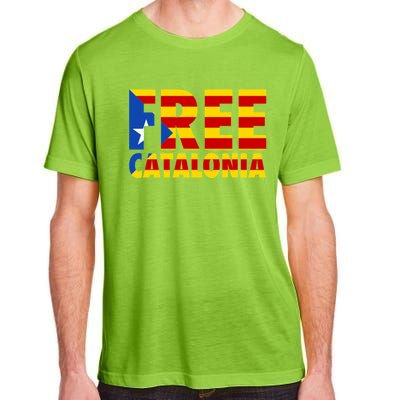 Free Catalonia With Catalonia Flag Adult ChromaSoft Performance T-Shirt