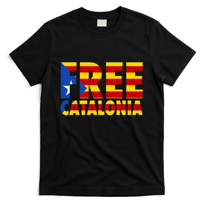 Free Catalonia With Catalonia Flag T-Shirt