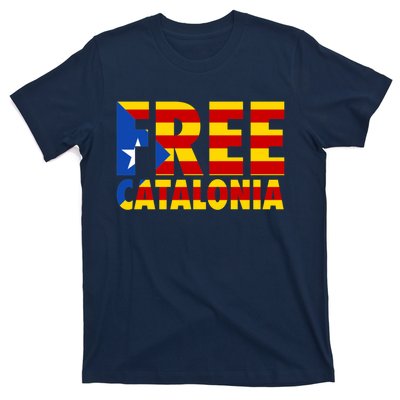 Free Catalonia With Catalonia Flag T-Shirt