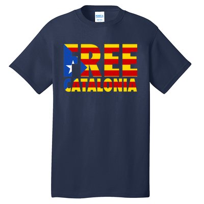 Free Catalonia With Catalonia Flag Tall T-Shirt