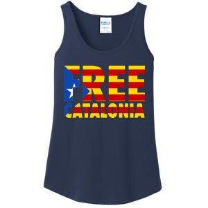 Free Catalonia With Catalonia Flag Ladies Essential Tank