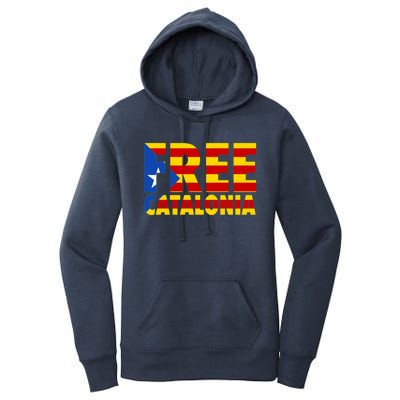 Free Catalonia With Catalonia Flag Women's Pullover Hoodie