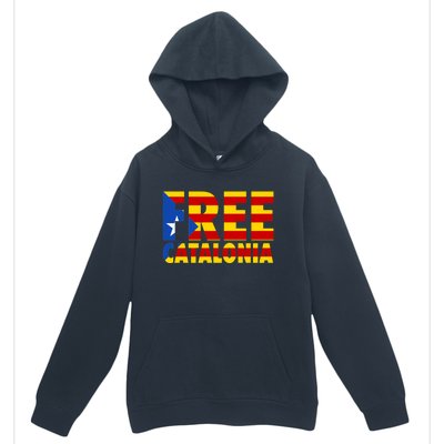 Free Catalonia With Catalonia Flag Urban Pullover Hoodie