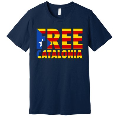 Free Catalonia With Catalonia Flag Premium T-Shirt